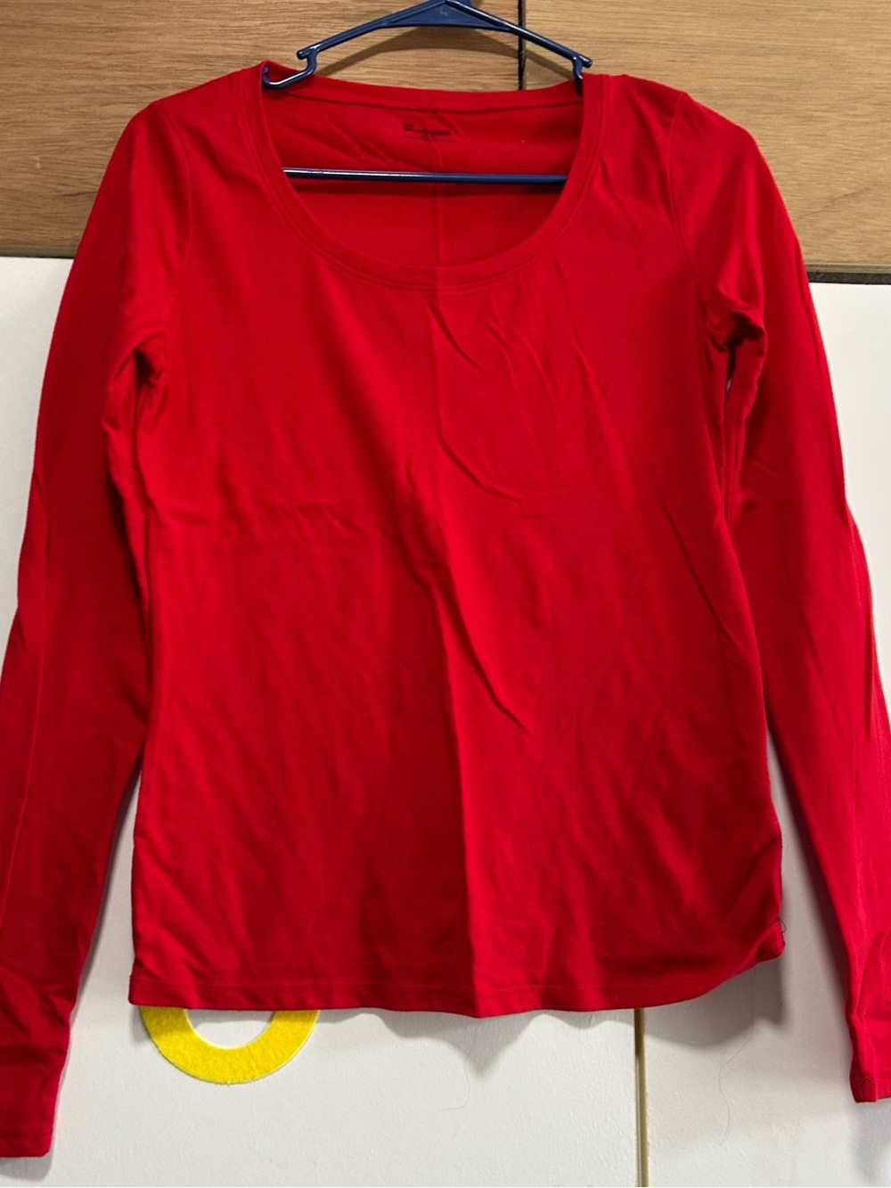 No Boundaries Red Long-Sleeve Scoop Neck Top